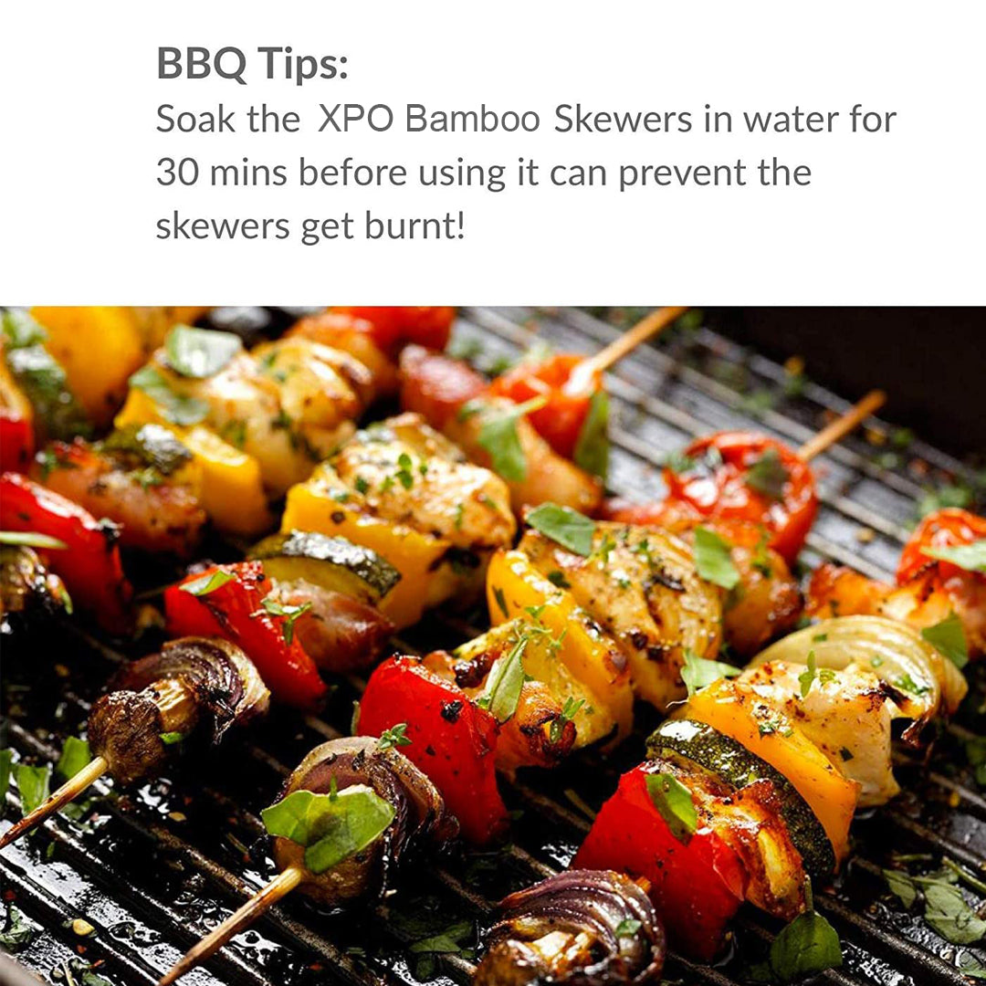XPO Natural Bamboo Skewers 30 cm – Eco-Friendly BBQ Grill Sticks for Kebab, Satay & Food Preparation