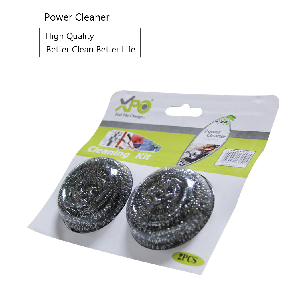 XPO Stainless Steel Wool Steel Scrubber Set (2 PCS) | Heavy Duty Scrubber for Kitchen Cleaning