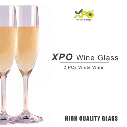 XPO Wine Glass Set 2Pcs Stemmed Glasses for Dining & Parties