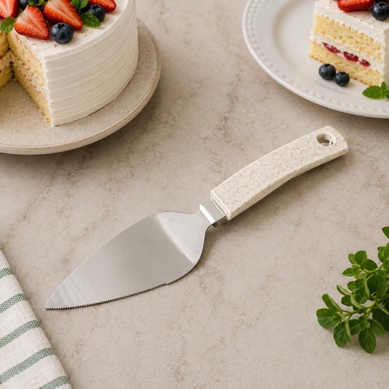 CHAMBIKO Cake Server with Flat Blade | Stainless Steel Dessert Serving Spatula for Cakes, Pastries & Desserts