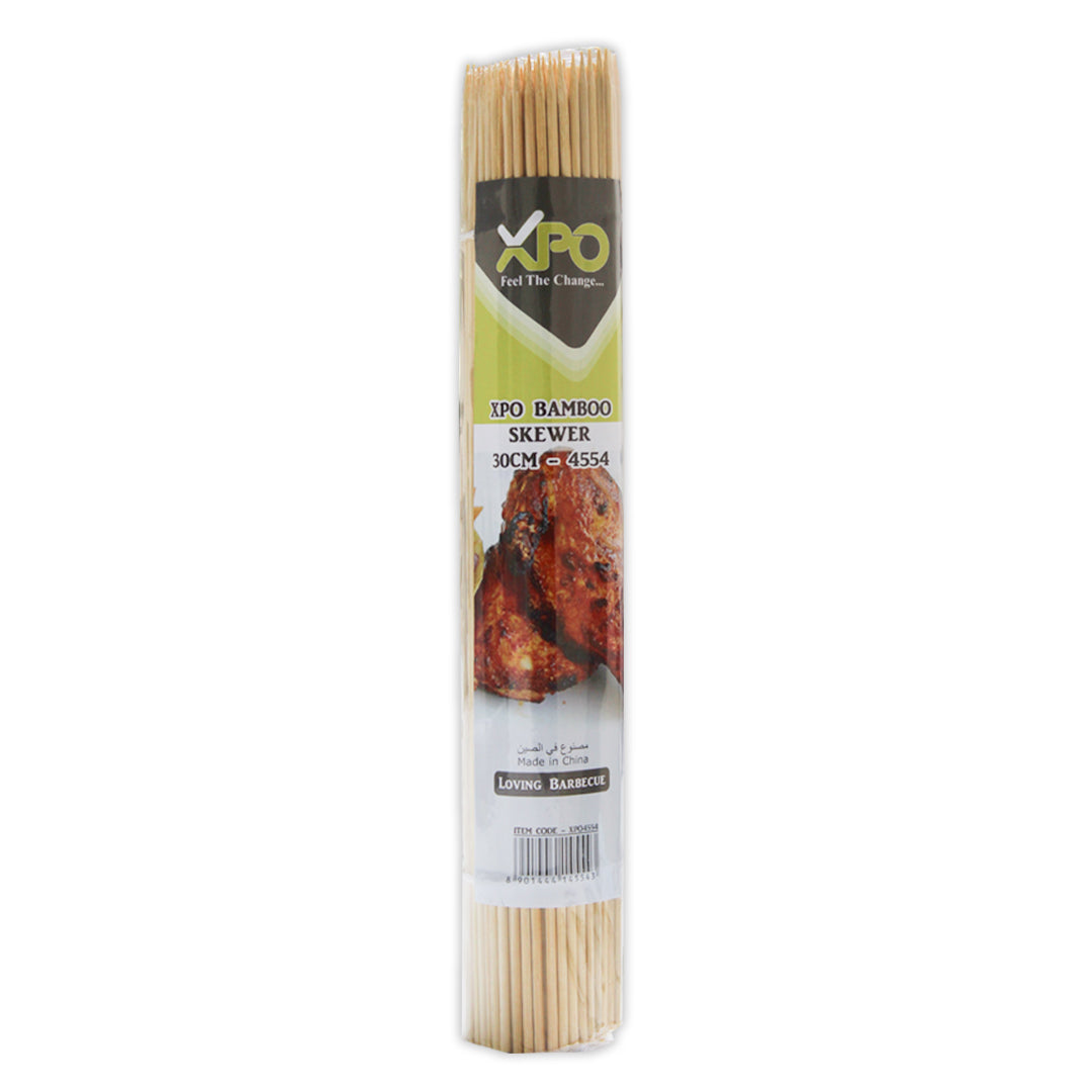 XPO Natural Bamboo Skewers 30 cm – Eco-Friendly BBQ Grill Sticks for Kebab, Satay & Food Preparation