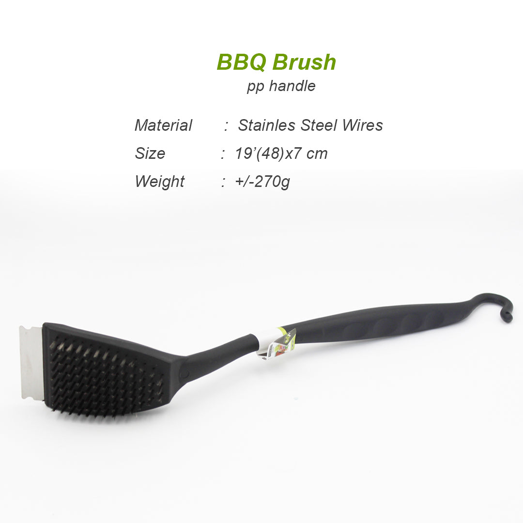 XPO Heavy-Duty BBQ Grill Cleaning Brush with Polypropylene Handle – Heat-Resistant Bristle Brush for Barbecue Maintenance