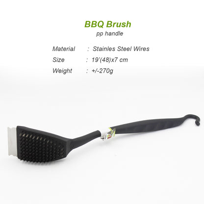 XPO Heavy-Duty BBQ Grill Cleaning Brush with Polypropylene Handle – Heat-Resistant Bristle Brush for Barbecue Maintenance