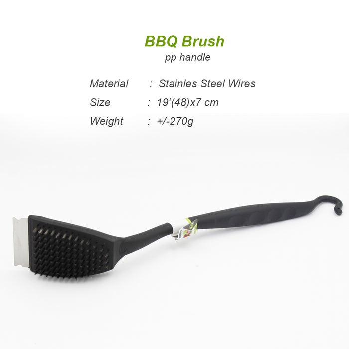 XPO Heavy-Duty BBQ Grill Cleaning Brush with Polypropylene Handle – Heat-Resistant Bristle Brush for Barbecue Maintenance