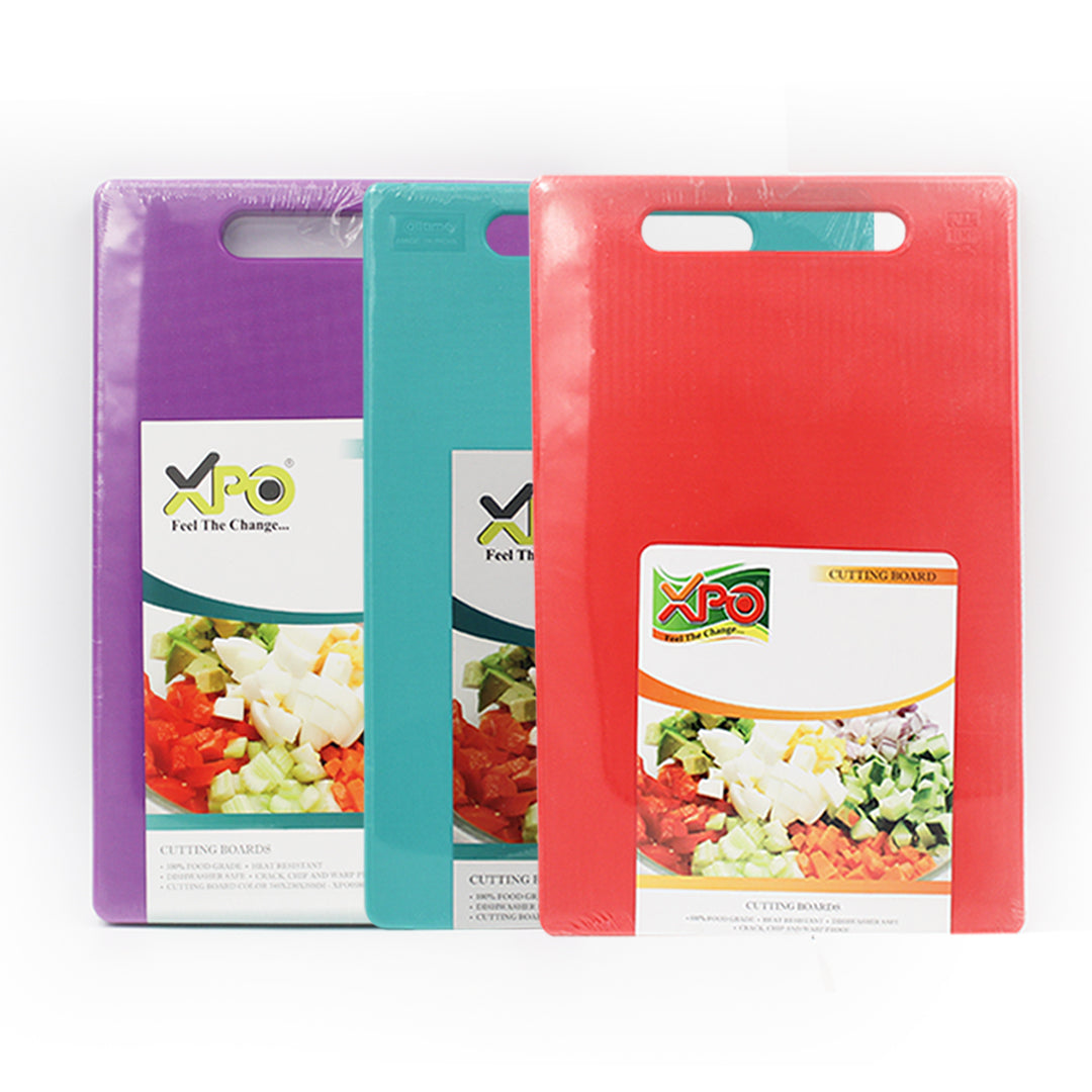 XPO Colour Cutting Board | Non-Slip Durable Kitchen Chopping Board for Food Preparation