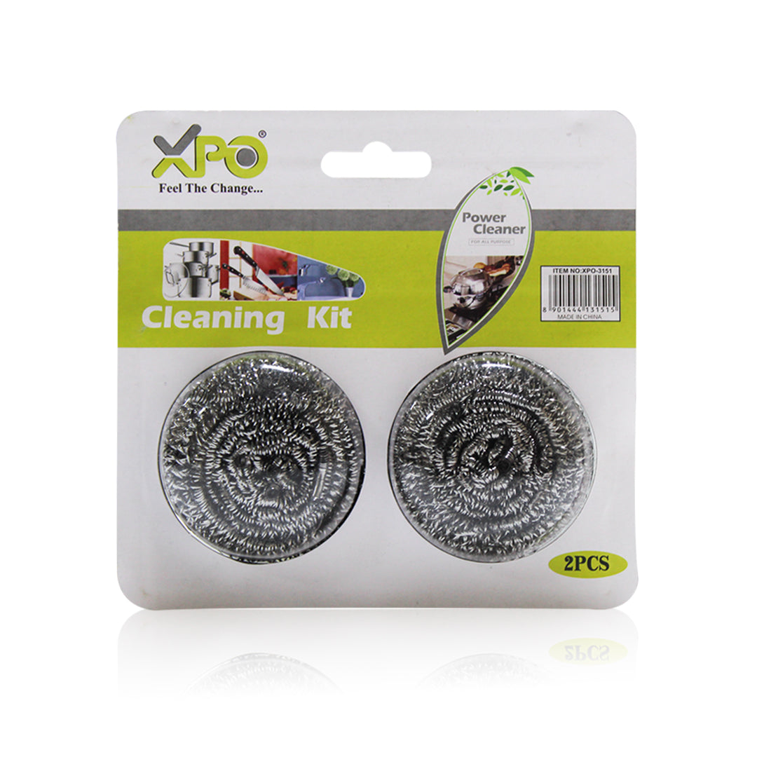 XPO Stainless Steel Wool Steel Scrubber Set (2 PCS) | Heavy Duty Scrubber for Kitchen Cleaning