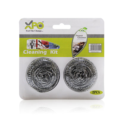 XPO Stainless Steel Wool Steel Scrubber Set (2 PCS) | Heavy Duty Scrubber for Kitchen Cleaning