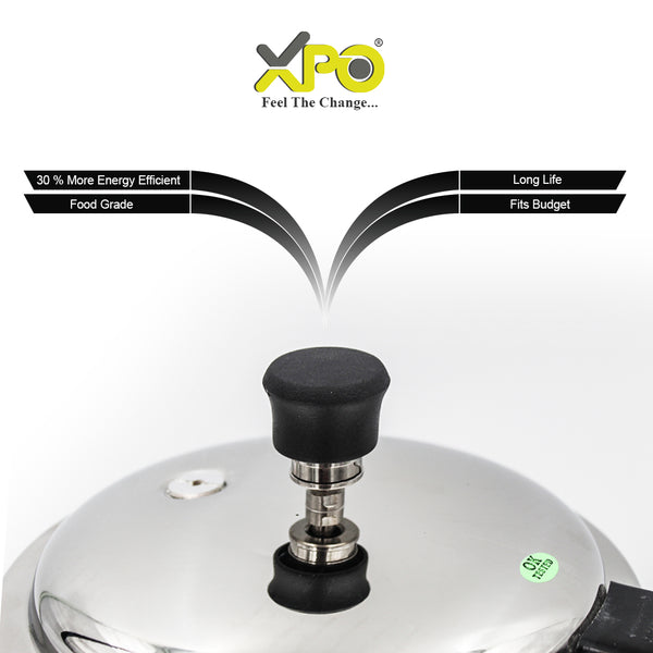 XPO Stainless Steel Pressure Cooker – Durable SS Cooker with Safety Locking Lid & Pressure Release Valve