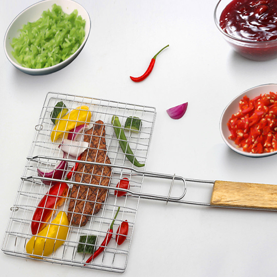 XPO Premium Compact BBQ Grill 45×34×21 cm – Outdoor Grill with Wooden Handle