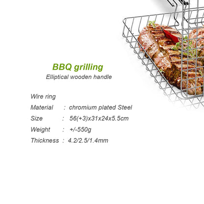 XPO Premium BBQ Tool 31×24×5.5 cm – Durable Grill Accessory with Wooden Handle